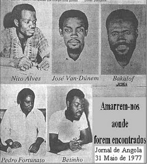 rebeldes El Jornal de Angola, 31 de mayo de 1977, publica las fotos de los rebeldes fugitivos